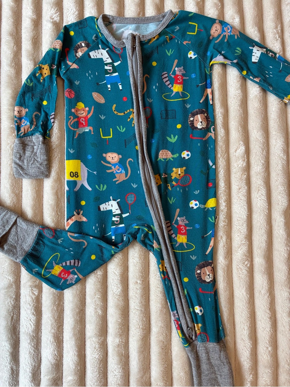 Little Sleepies Sports Animals Convertible Zippy 🐻⚽🏀💙